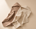 2-pack beige and coffee baby towel set