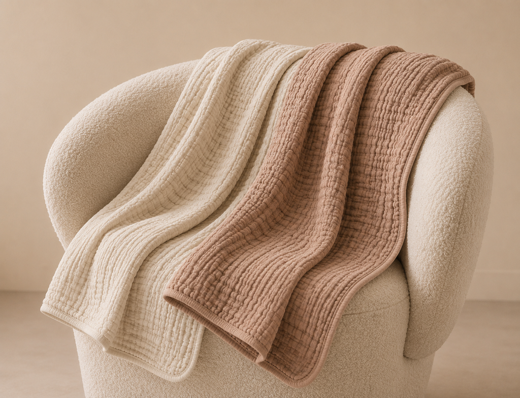 2-pack beige and coffee baby towel set