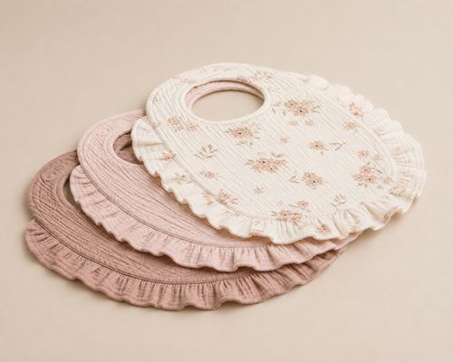 3-pack ultra soft and absorbent baby pink bib set