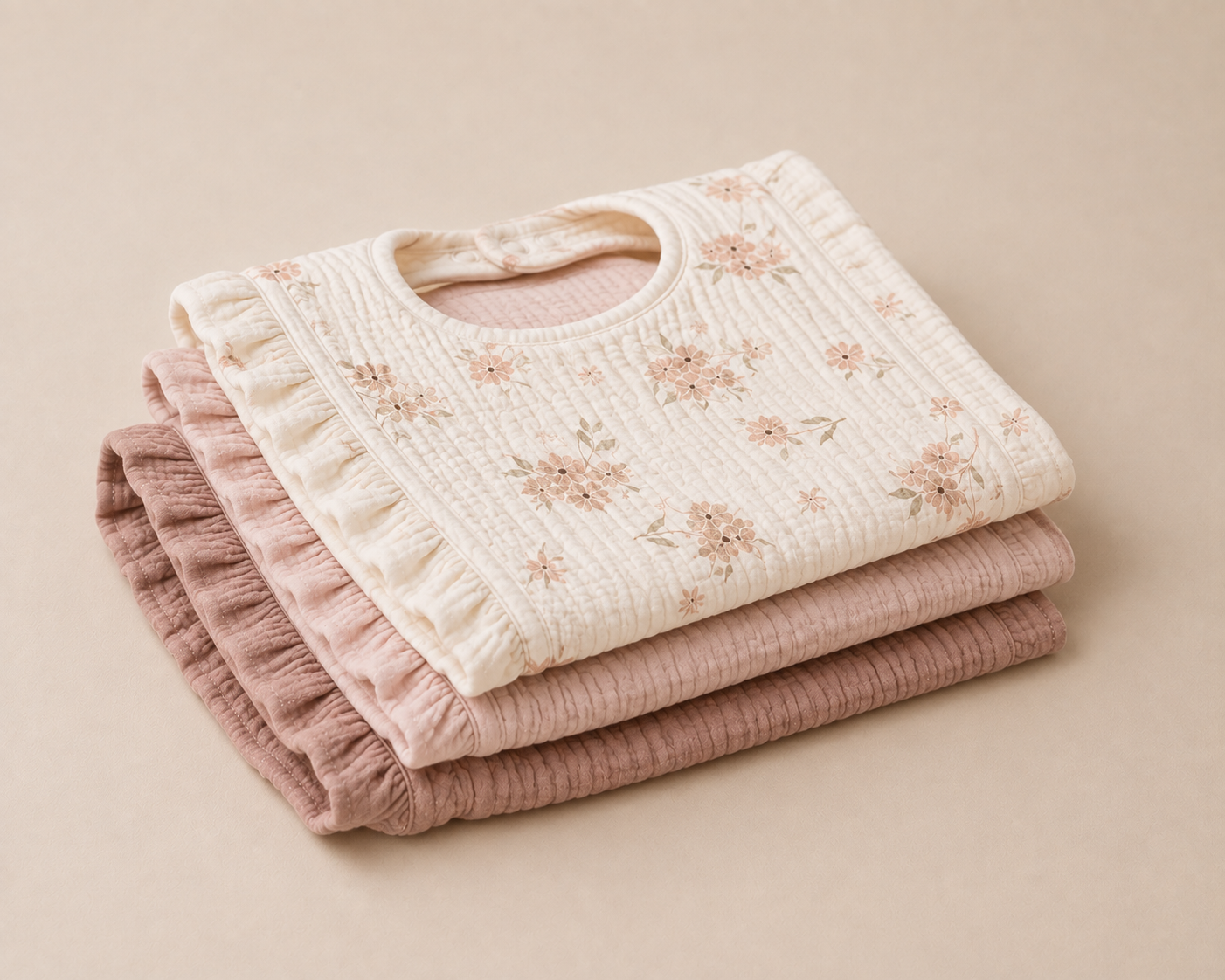 3-pack ultra soft and absorbent baby pink bib set