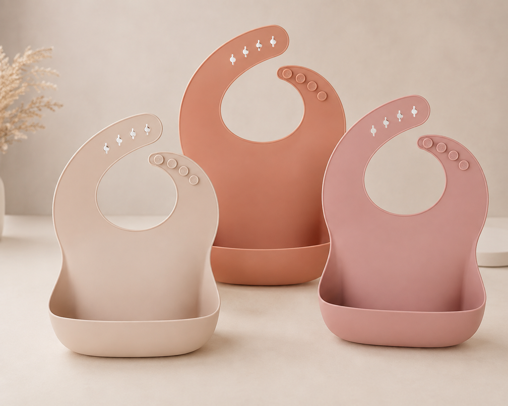 3-pack silicone baby bib set
