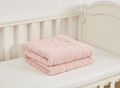 Soft hearth-themed pink baby blanket