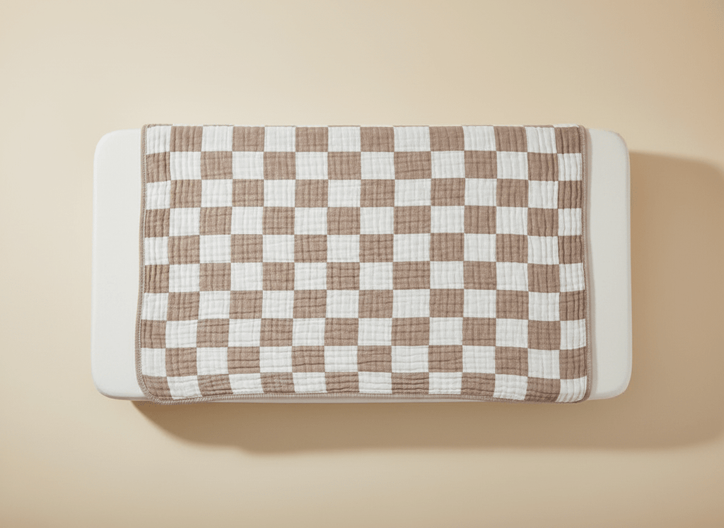 Soft checkered baby blanket