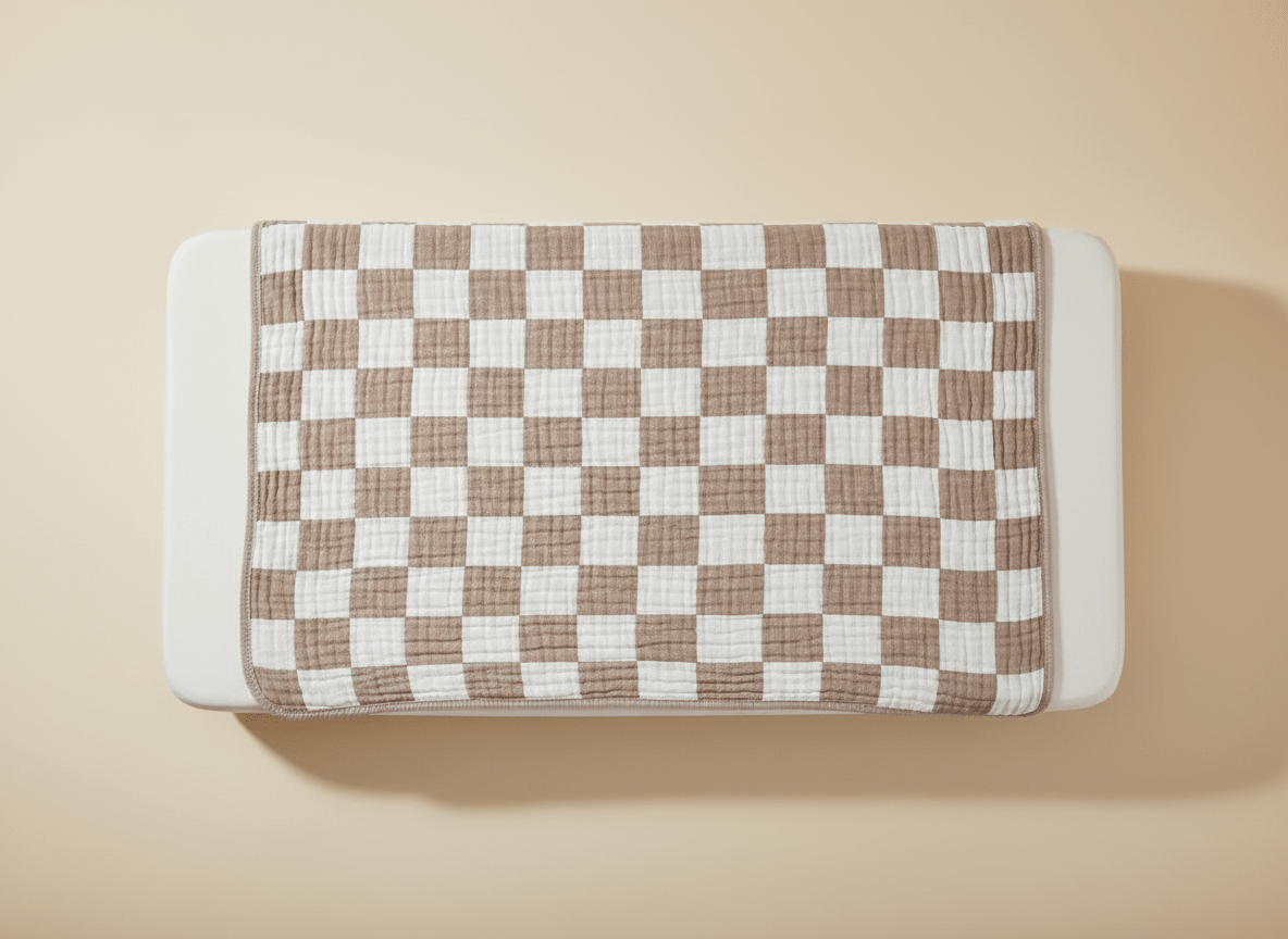 Soft checkered baby blanket