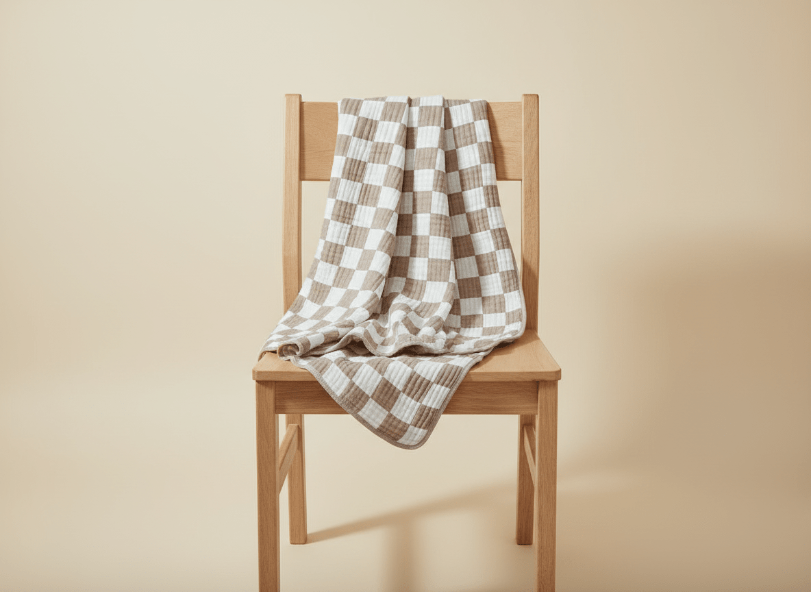 Soft checkered baby blanket