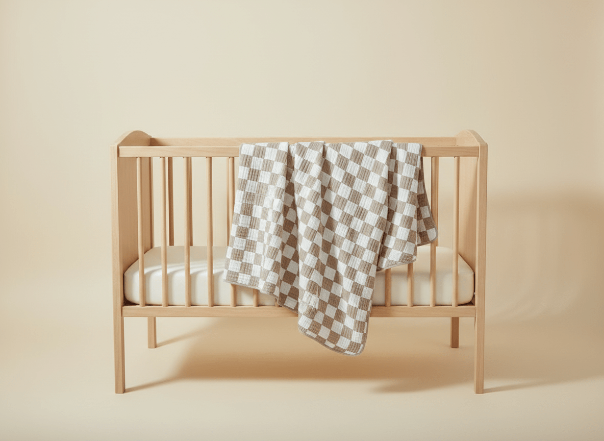 Soft checkered baby blanket