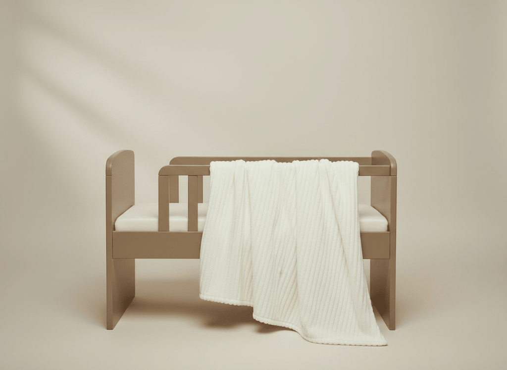 Soft striped cream baby blanket