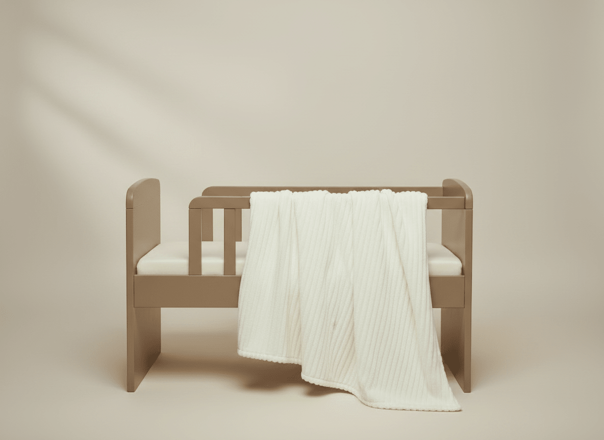 Soft striped cream baby blanket