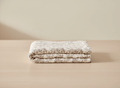 Light floral white and grey baby blanket