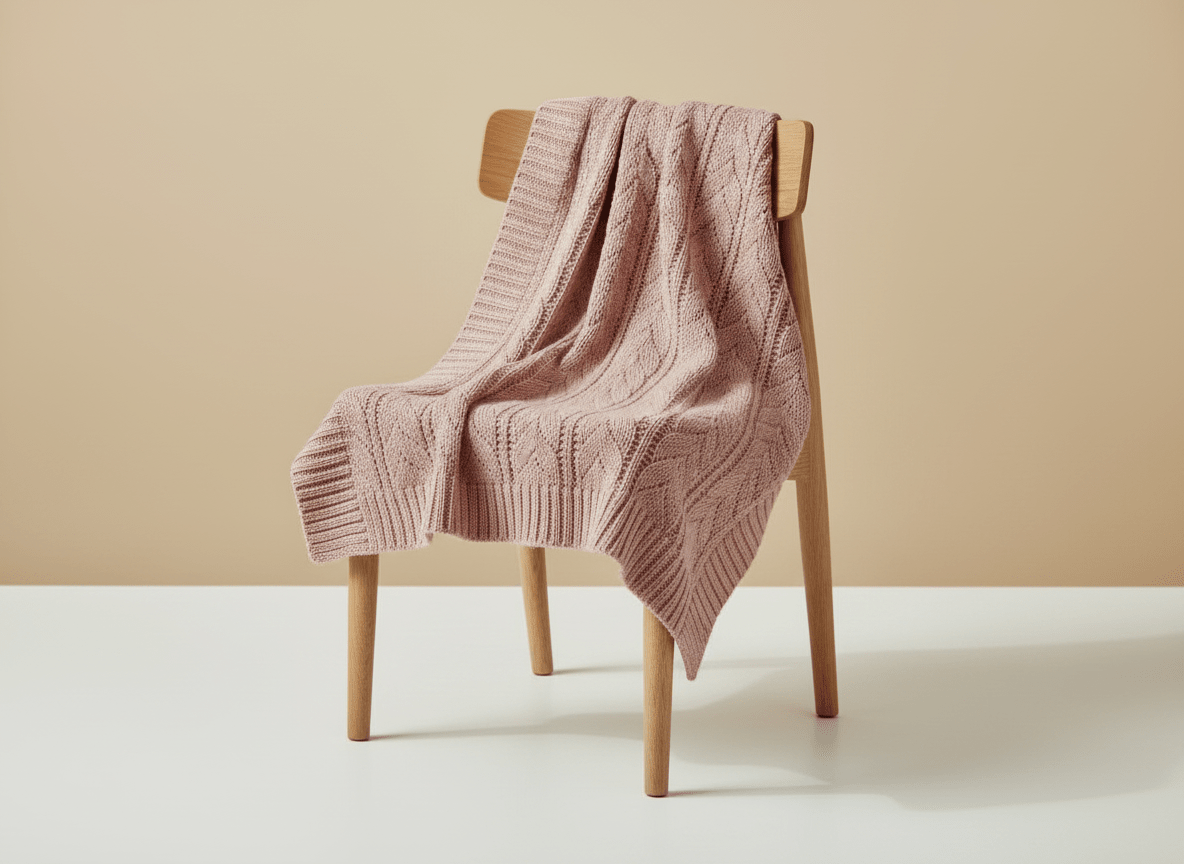Soft leaf-themed knit baby blanket